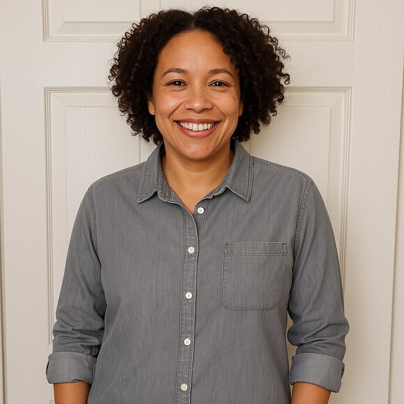 Magellan Outdoors Women’s Classic Fit Button-Up Shirt Gray Long Sleeve Roll-Tab - Picture 10 of 10